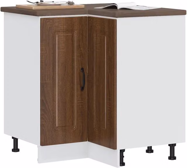 Mobile base ad angolo per cucina e soggiorno vidaXL marrone con ante a battente in MDF