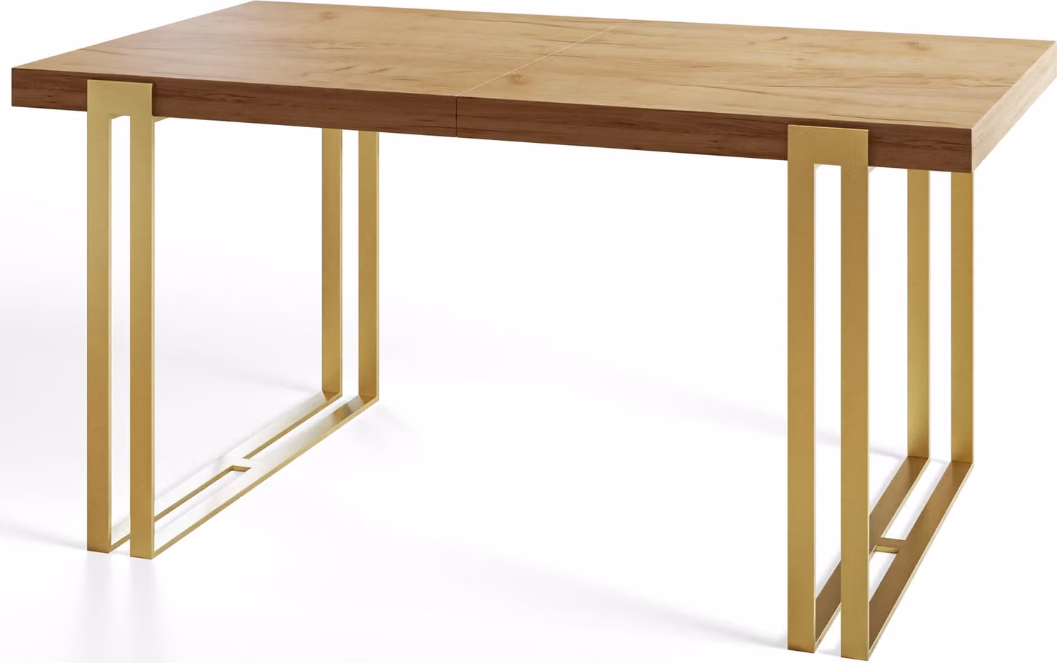 Tavolo da pranzo rettangolare ROSA, dimensioni: 140X80X77 cm, tavolo da soggiorno colore: CRAFT, con gambe in metallo color oro