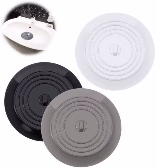 Tappo universale per vasca da bagno - Tappo di scarico - Tappo manuale per vasca da bagno - 15 cm - Plastica