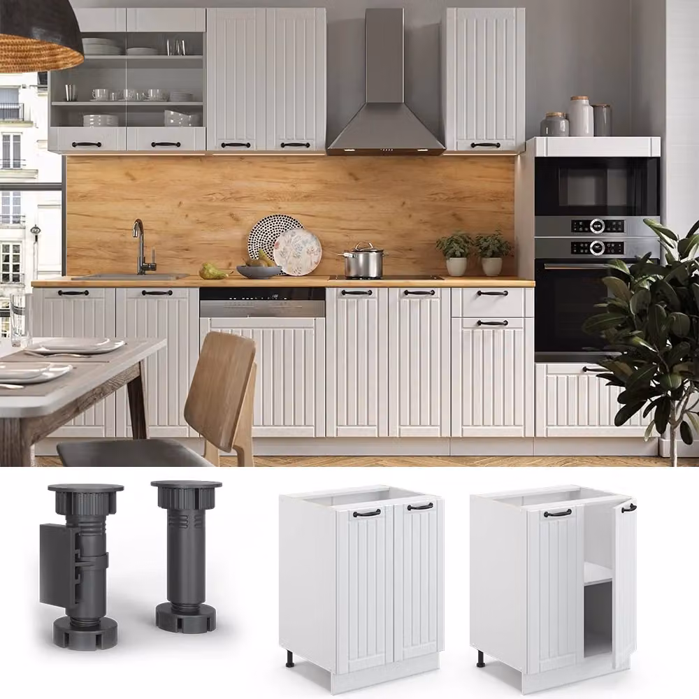 Mobiletto base cucina Vicco Fame-Line Bianco rustico senza piano di lavoro L: 60 cm, H: 82 cm, P: 51,6 cm – 2