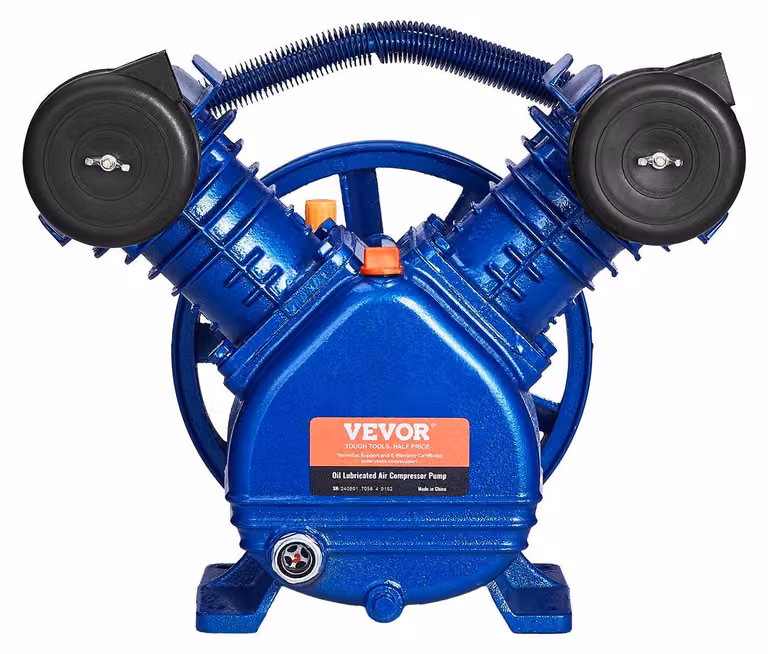 Testa compressore – Compressore d'aria – Pompa – Due cilindri – Potenza: 3 HP – Portata: 6,25 CFM