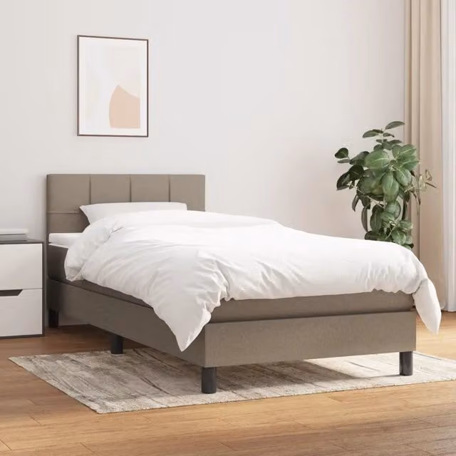 Letto Ibrido con Materasso vidaXL in Tessuto Beige e Bianco L 80 cm x P 200 cm x H 203 cm – 1