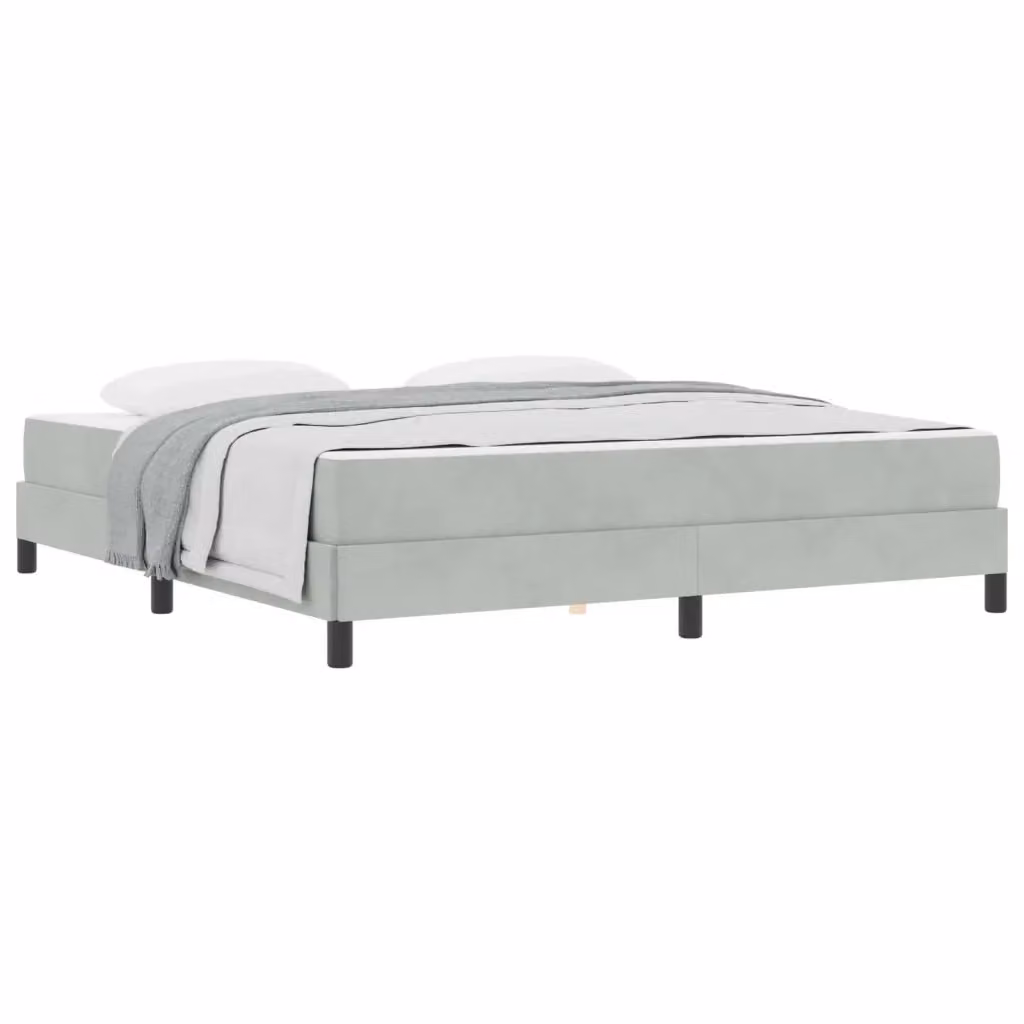 Letto a molle con materasso vidaXL in tessuto Grigio, L: 180 cm, P: 200 cm – 2