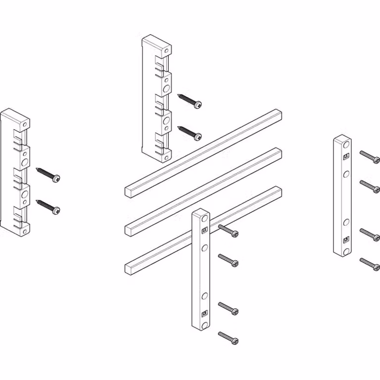 Modulo barra collettrice ABN piatto 1FB/2RE 60 mm con CU 12x10 mm, a 3 poli, EBM 32 mm MFSC12633