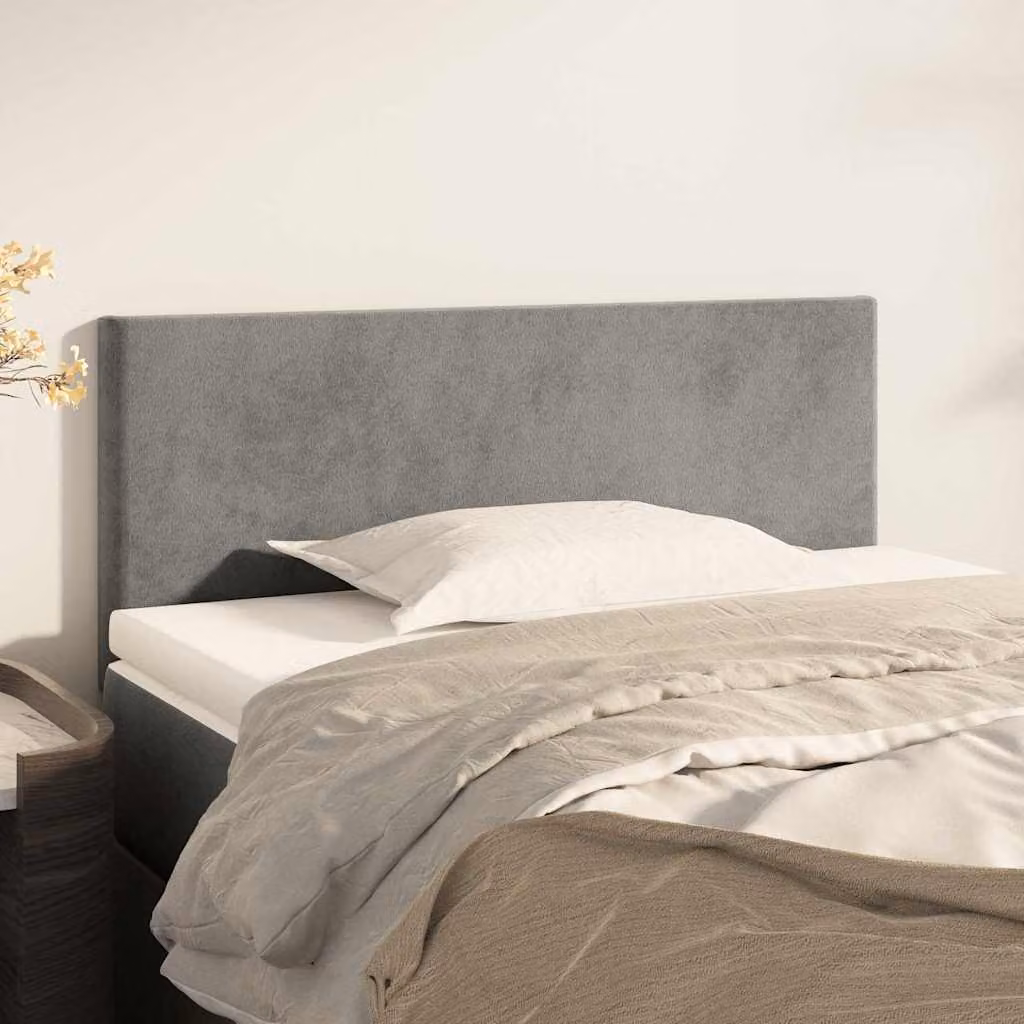 Testiera per letto vidaXL in velluto grigio chiaro, L: 80 cm, P: 5 cm, H: 78-88 cm