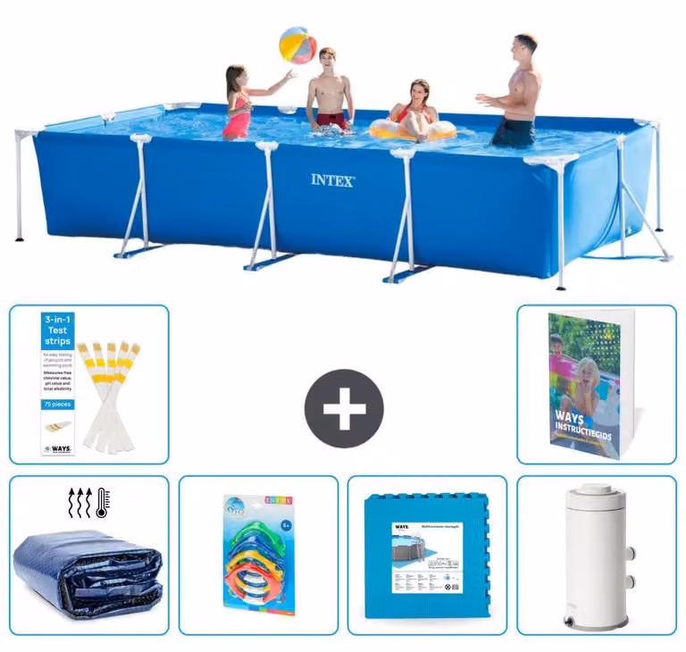 Piscina fuori terra rettangolare - 450x220x84 cm - 5 pezzi, modello S55