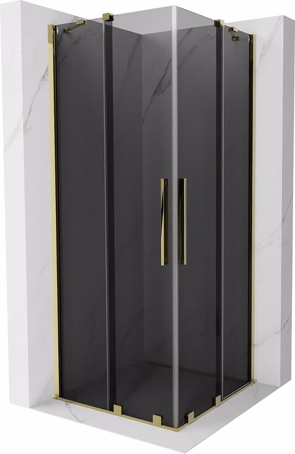 Mexen Velar Duo cabina doccia scorrevole 80 x 80 cm, grafite, oro - 871-080-080-42-50