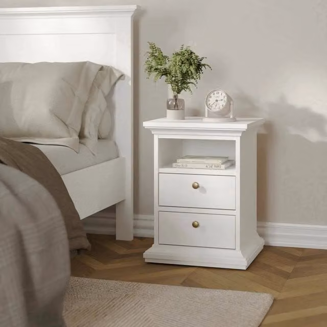 Comodino Alichin DMORA Bianco L: 44 cm, P: 40 cm, H: 59 cm – 1