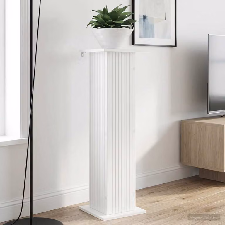 Set di 2 supporti per piante vidaXL in legno bianco opaco, L/P/H: 30,5 x 30 x 100,5 cm