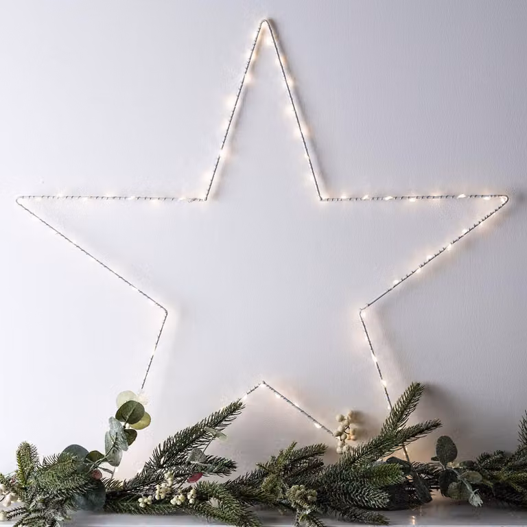 Fanale a LED per esterni, modello Osby, con 80 LED bianco caldo, dimensioni 59 cm, dotato di timer e alimentato a batteria