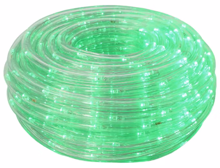 Tubo luminoso natalizio a LED, 1200 LED, colore verde, lunghezza 50 metri
