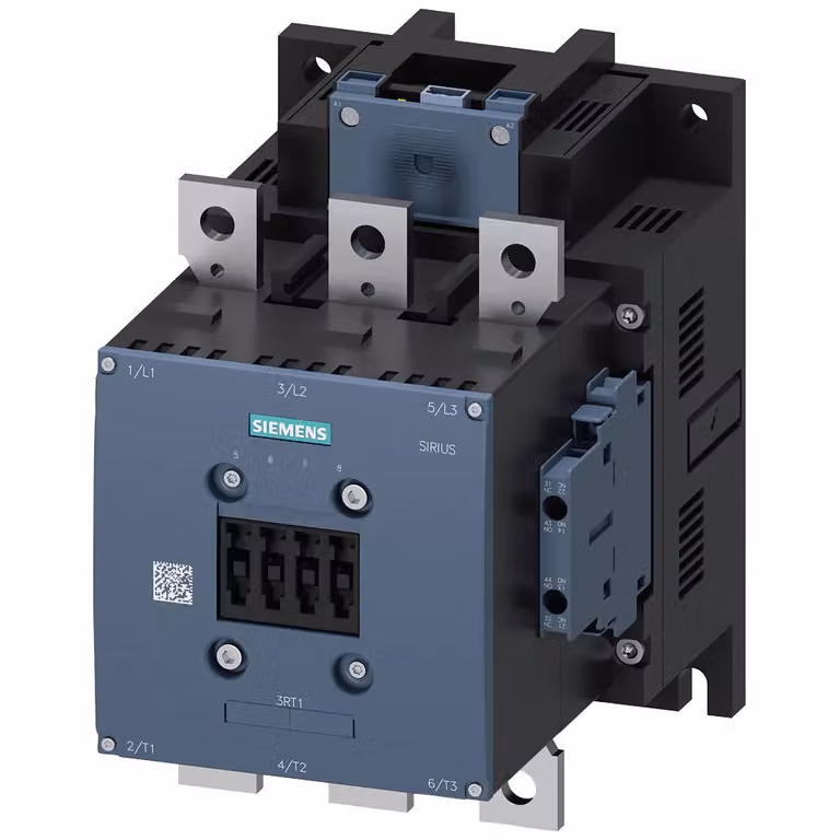 Contattore Siemens, AC-3e, 225 A/110 kW/400 V, a 3 poli, AC/DC 200-277 V, PLC-IN opzionale, 2S+2Ö, Ansc... 3RT10646NP36