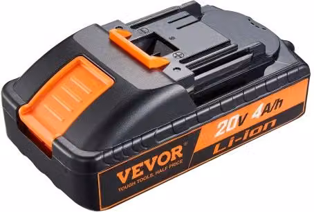 Batteria di ricambio al litio VEVOR da 20 V 4,0 Ah nera per utensili elettrici