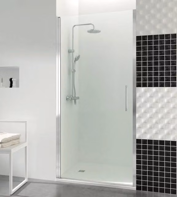 Box doccia frontale OPEN porta battente 45 cm (43,6-47,6) cromo lucido vetro trasparente
