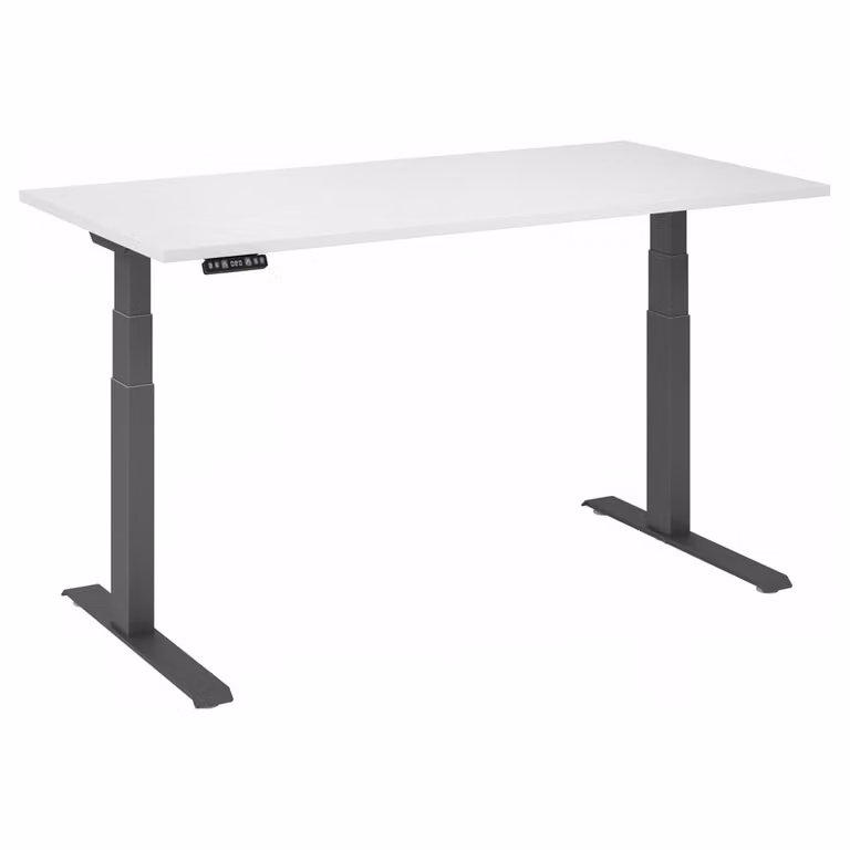 Scrivania regolabile in altezza XDKB | 2 motori | 120 - 180 cm | elettrica, dimensioni piano d'appoggio:160 x 80 cm, colore piano d'appoggio:bianco, colore struttura:grafite