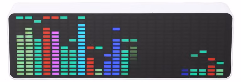 Display a colori a LED per la visualizzazione dello spettro musicale, con 384 LED e 1624 segmenti, di colore bianco