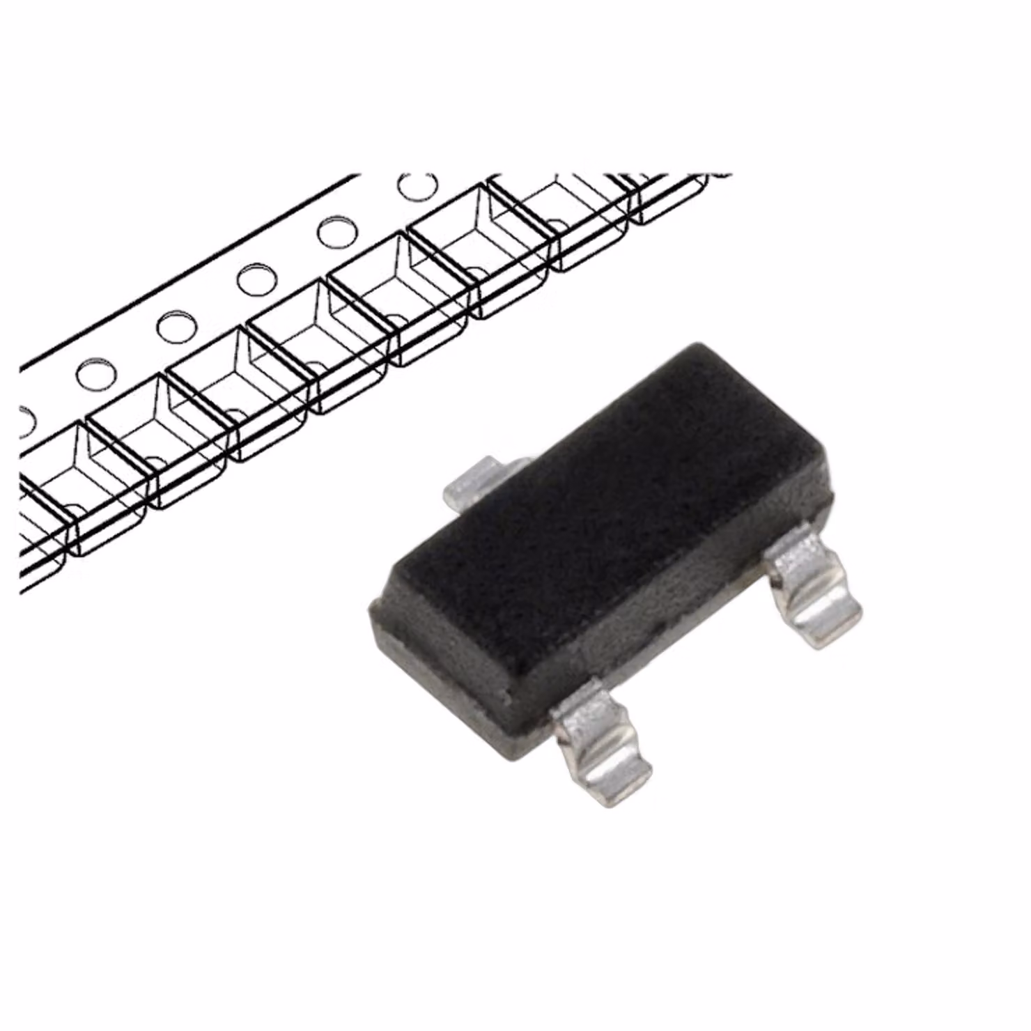 Transistor: NPN; bipolare; 45V; 0,1A; 250mW; SOT23 BC847B.215. Transistor NPN a montaggio superficiale (SMD)