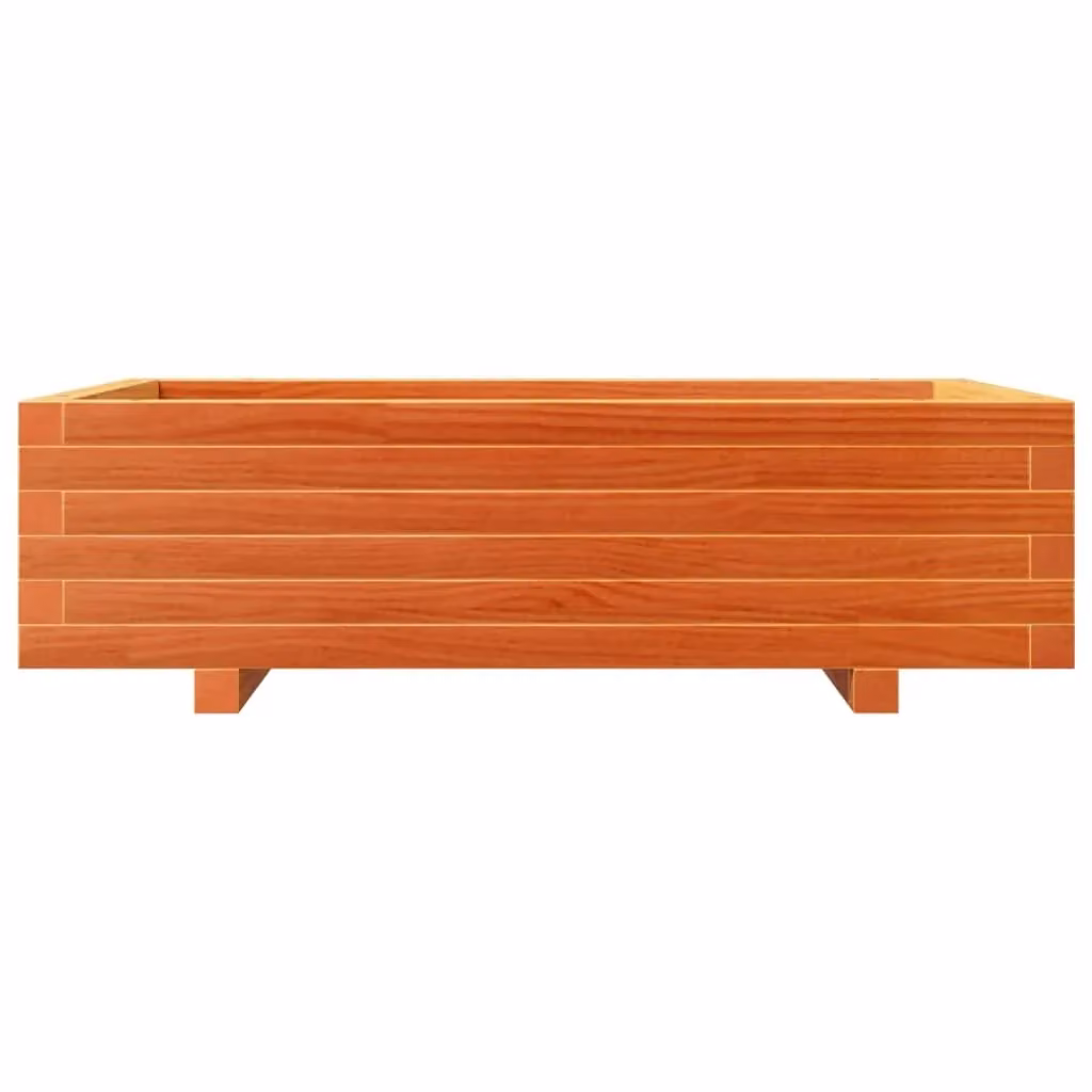 Fioriera rialzata in legno di pino massiccio marrone con finitura a cera per giardino e orto, L 90 x P 60 x H 26,5 cm – 2