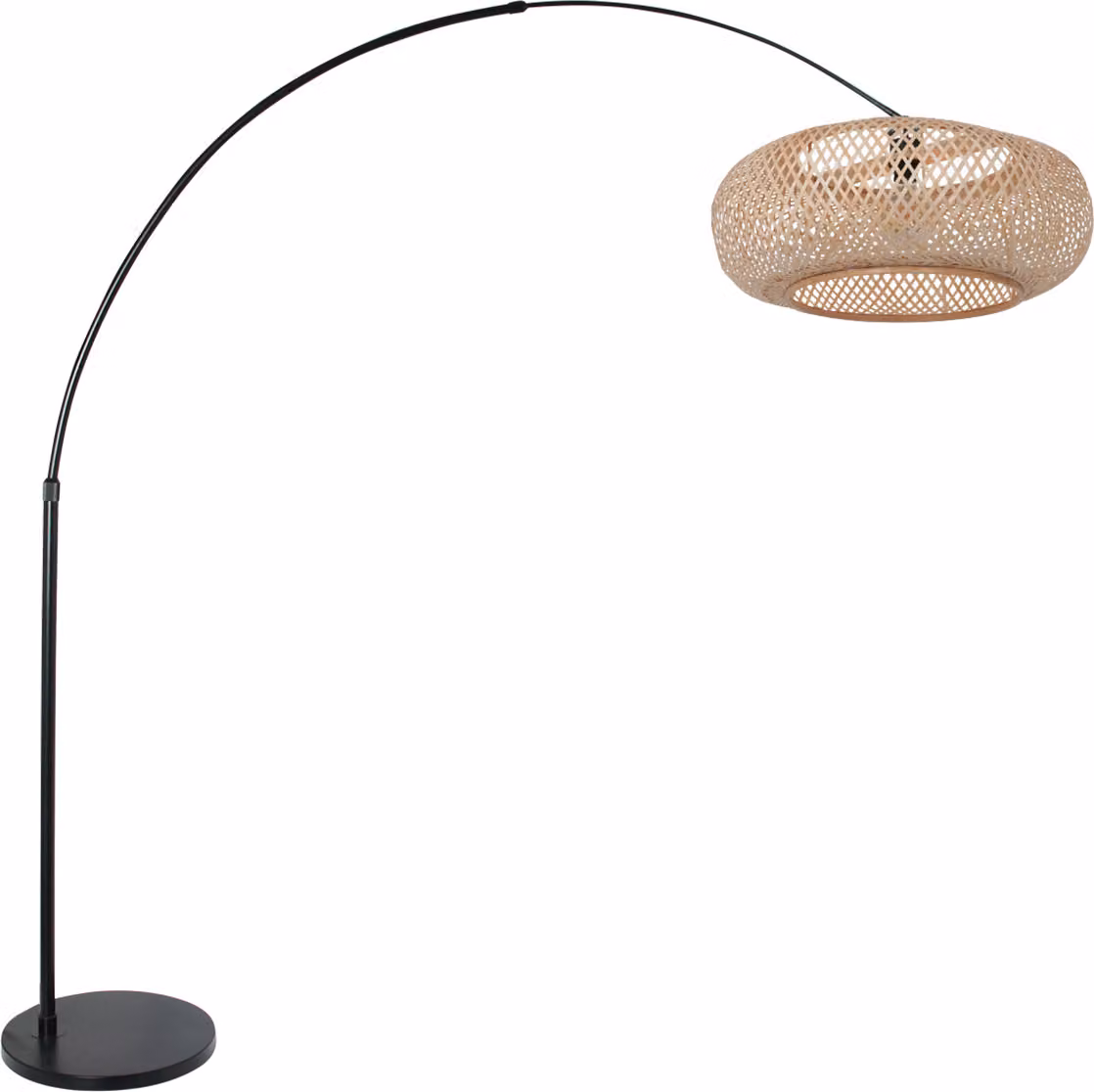 Lampada da terra - nero - Sparkled Light - bambù metallo - Ø 45cm - E27 - 7507ZW - Steinhauer