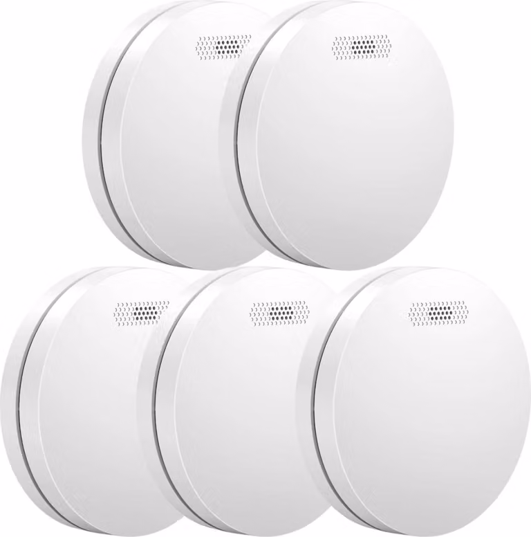 Aroha Pro Safety Rilevatore di Fumo - Batteria da 10 Anni - Sensore Fumo - Allarme Anticendio - 5 pezzi
