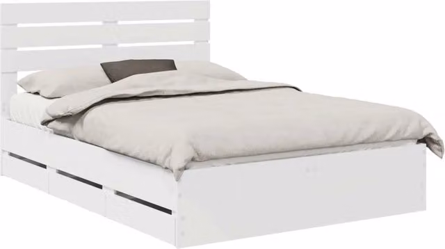 Letto matrimoniale | Letto per adulti | Struttura del letto Bianco 160 x 200 cm Legno Ingegnerizzato