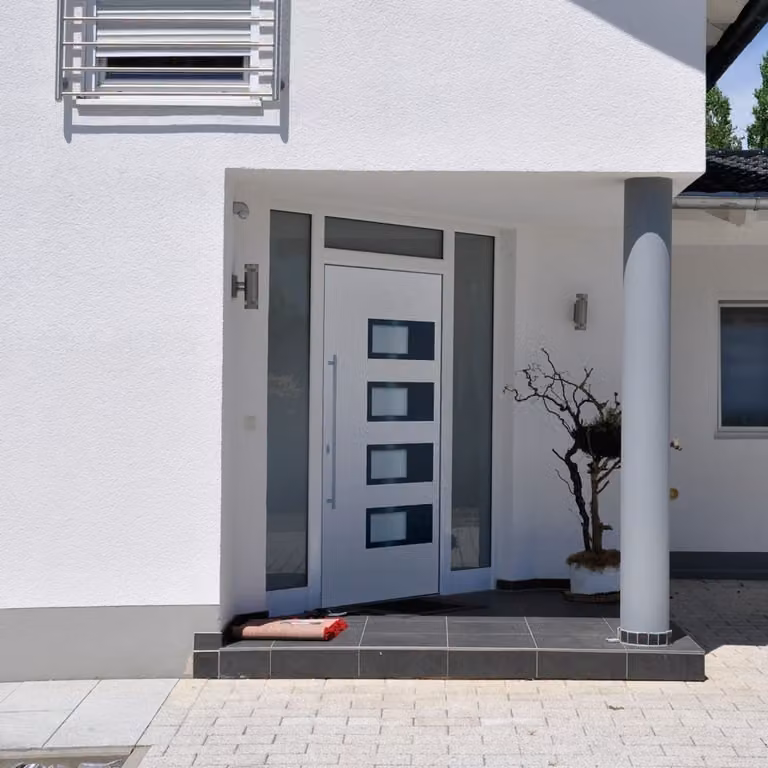The Living Store porta d'ingresso bianca 100x210 cm in alluminio e PVC