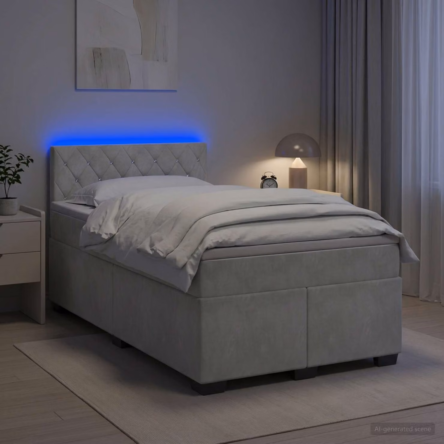 vidaXL Letto Box Spring Ibrido con Materasso a Molle Insacchettate e Porte USB, Grigio e Bianco, L/P/H: 120 x 200 x 76,7 cm