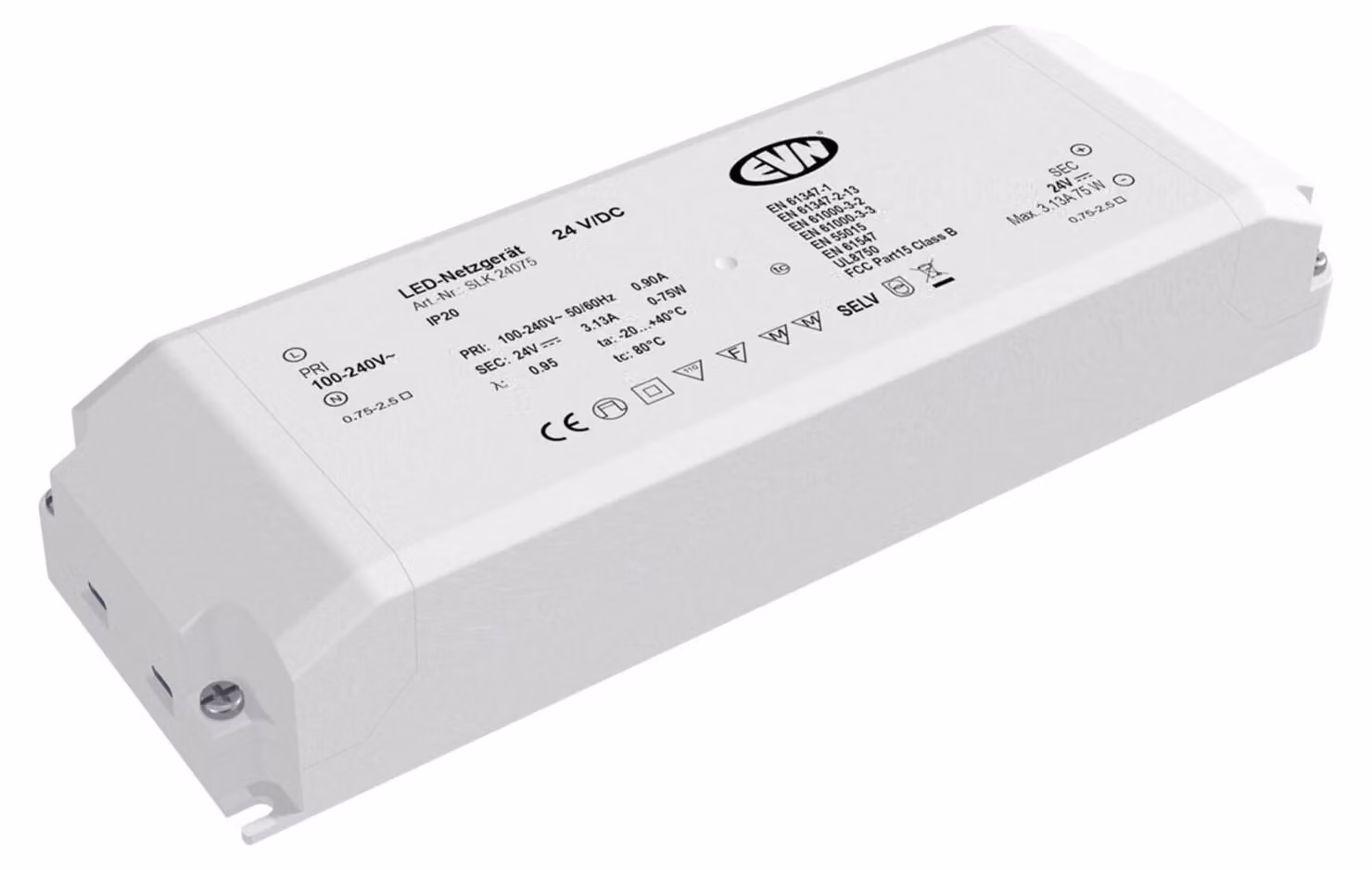 EVN Lichttechnik Alimentatore LED 24VDC 1-75 Watt SLK 240 75