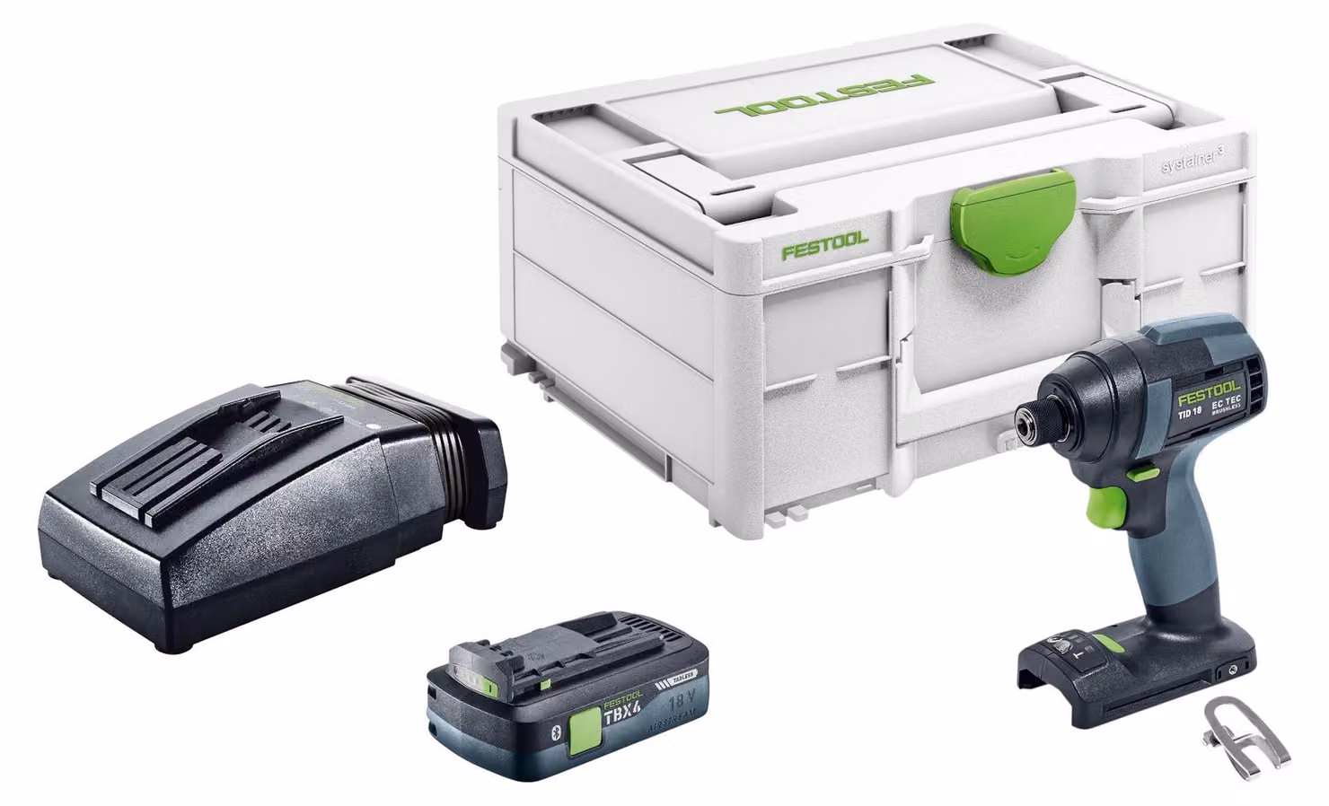 Avvitatore a impatto a batteria Festool TID 18-Basic 18 V 180 Nm 1/4" Brushless + 1x batteria 4,0 Ah + caricabatterie + Systainer