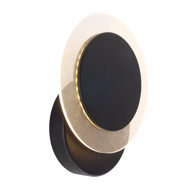 Lampada da parete - nero - LIDO -  plastica metallo - Ø 17cm - LED - 2564ZW - Steinhauer