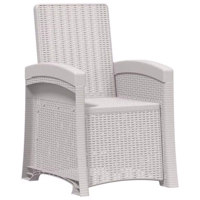 Sedia da giardino reclinabile vidaXL in effetto rattan bianco con braccioli