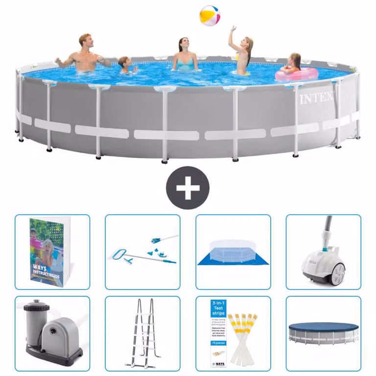 Struttura per piscina a forma di prisma - 610x132 cm - composta da 7 elementi - modello S605