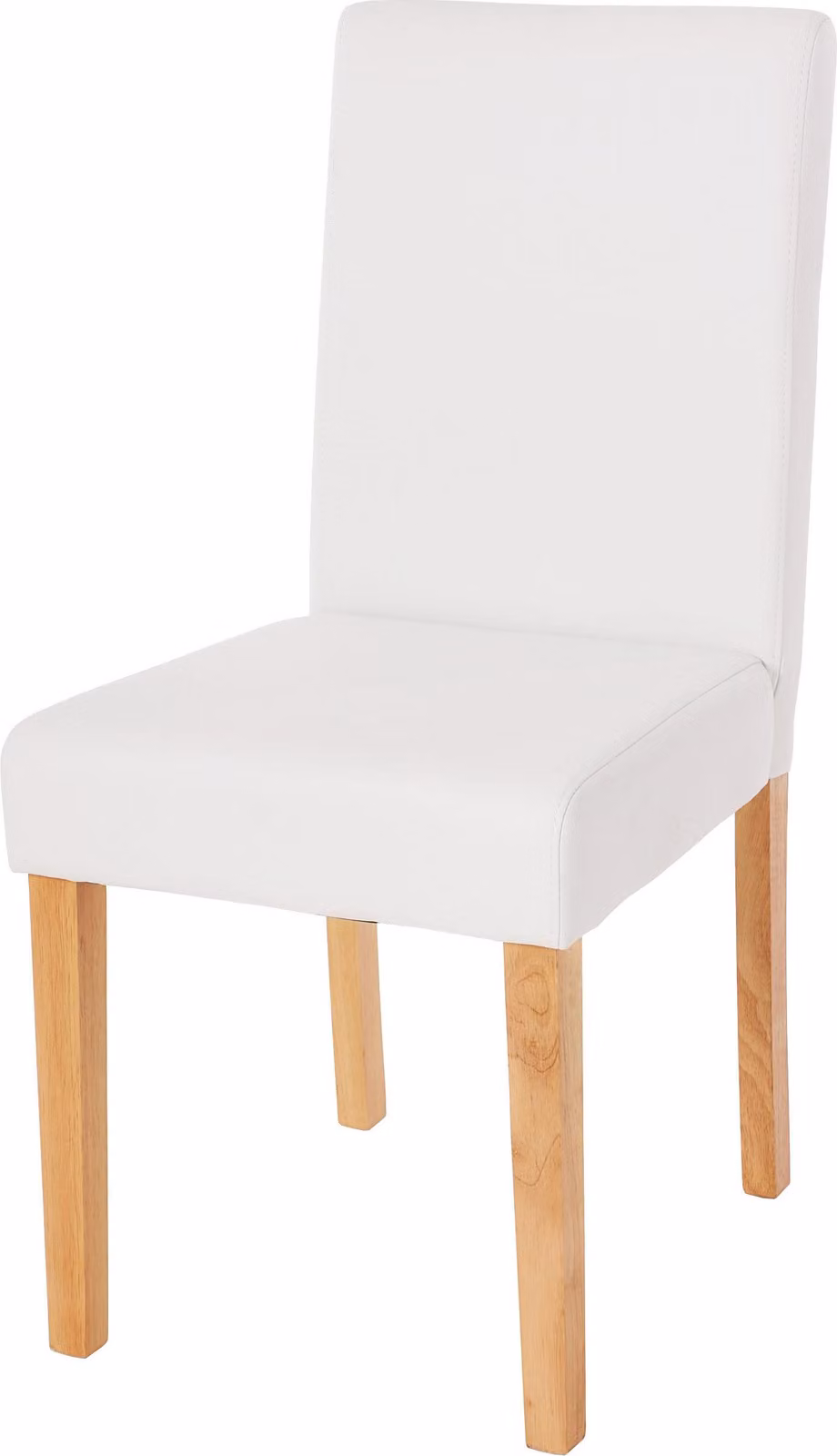 Sedia da pranzo classica e intramontabile | A x L x P 90 x 43 x 56 cm | Altezza seduta 45 cm | Pelle finta | Gambe chiare | Bianco opaco | Sedia da cucina