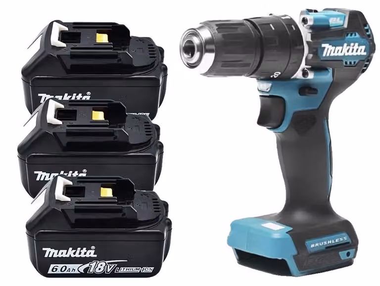 Trapano avvitatore a batteria, design compatto, alta efficienza, 3 batterie e set di accessori