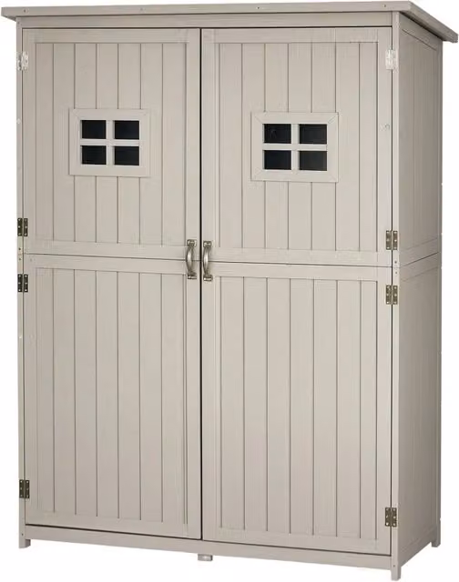 Casetta da Giardino in Legno Massello ¨C Minimal ¨C Grigio 127,5x50x164 cm