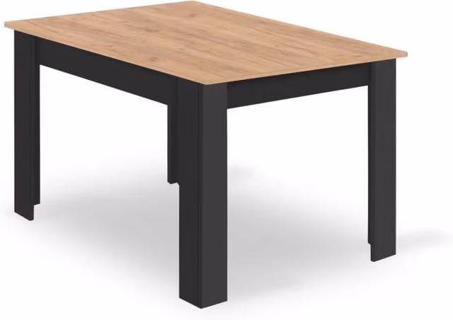 Tavolo da pranzo rettangolare KENDRA HOME in finitura rovere e marrone con gambe nere L: 120 cm, P: 80 cm