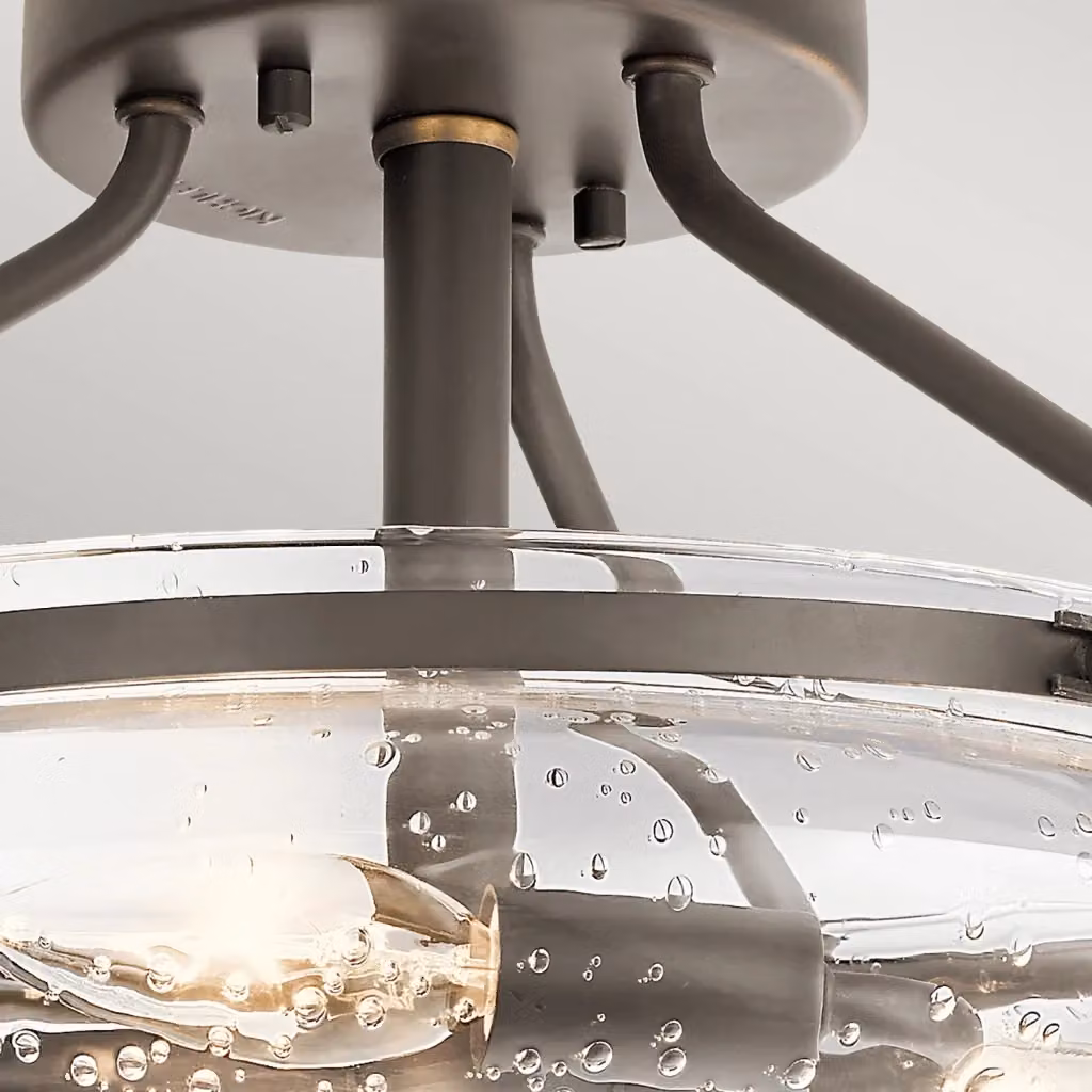 Lampada a soffitto KICHLER Belle in metallo bronzo e vetro trasparente con 3 luci E14 – 2