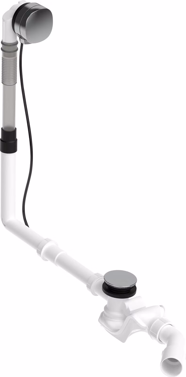 Ensemble avec vidage et trop-plein Duravit Quadroval avec bec de baignoire 790294, chrome, 792207000001000, 792207000001000