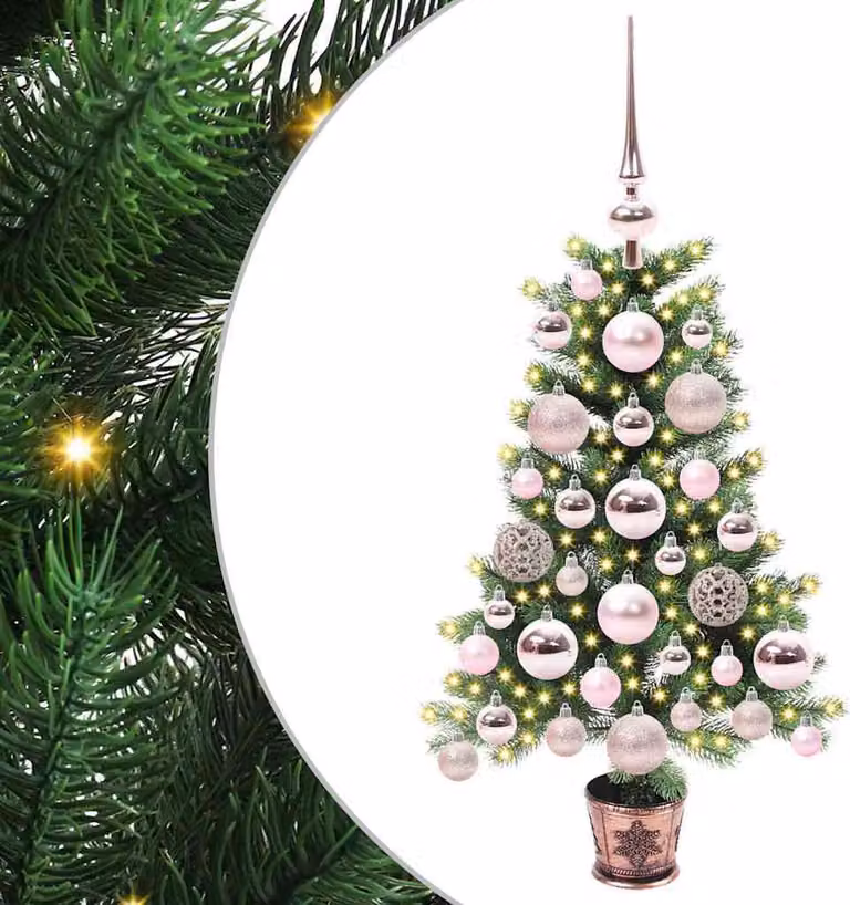 Albero di Natale con 150 LED con supporto Verde 65 cm PE