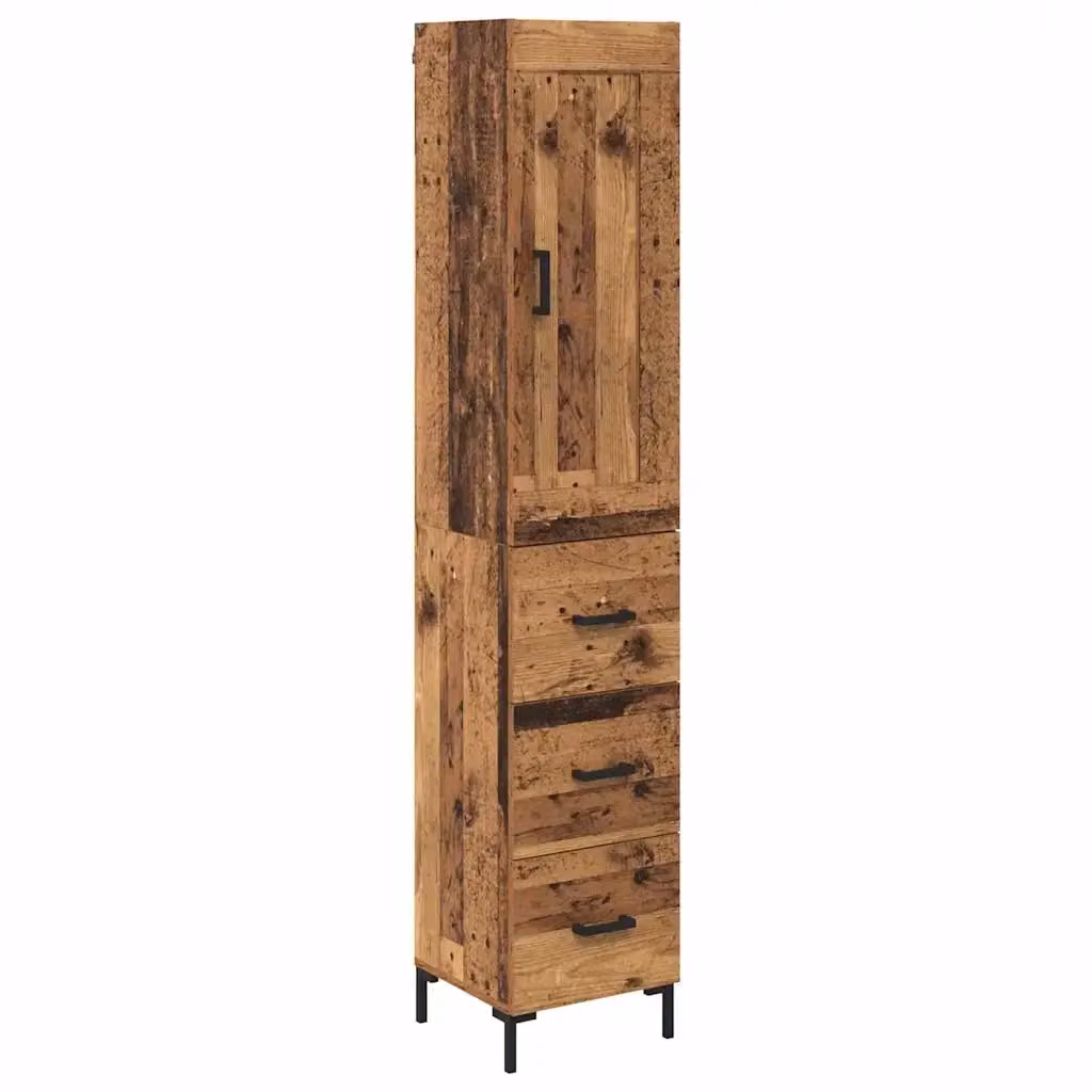 Credenza Buffet Moderna vidaXL in Legno e Metallo, Colore Marrone, L/P/H: 34,5 x 34 x 180 cm – 2