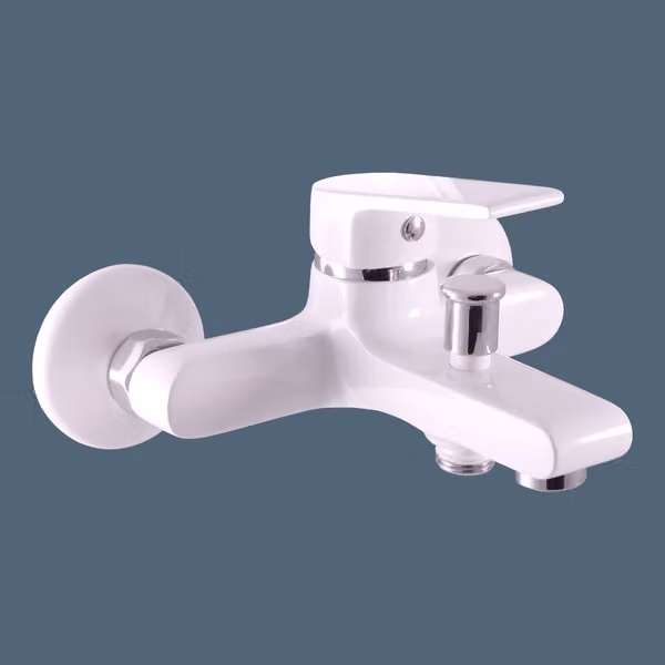 Miscelatore per vasca COLORADO in ottone cromato bianco..