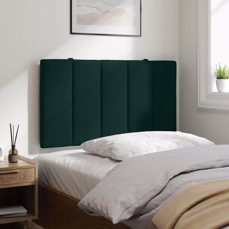 Cuscino Testiera Hanko vidaXL in Velluto Verde Scuro, Larghezza: 90 cm