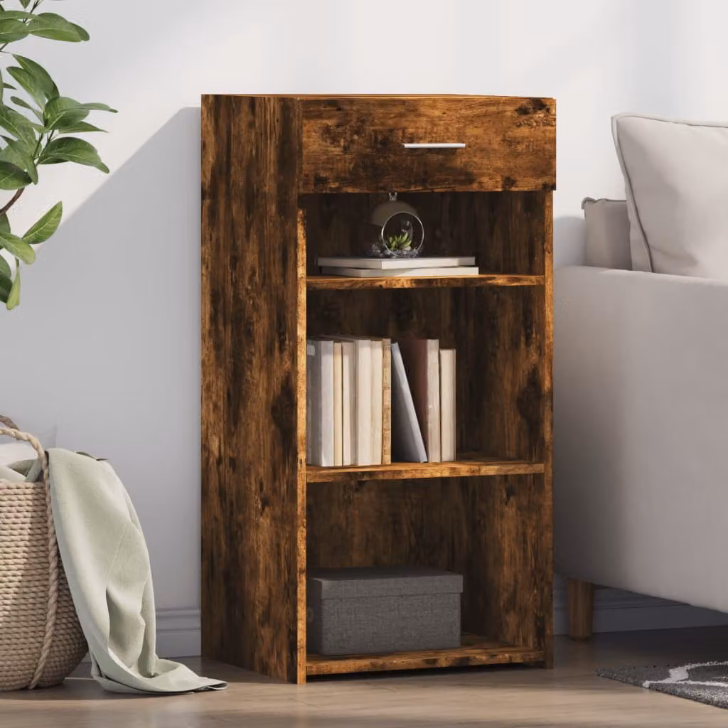 Credenza vidaXL in Legno Multistrato Rovere Fumo, L 45 cm x P 42,5 cm x H 93 cm