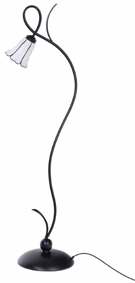 Casa Padrino Lampada da terra Tiffany Art Deco nero/bianco h. 160,5 cm - Luci Tiffany