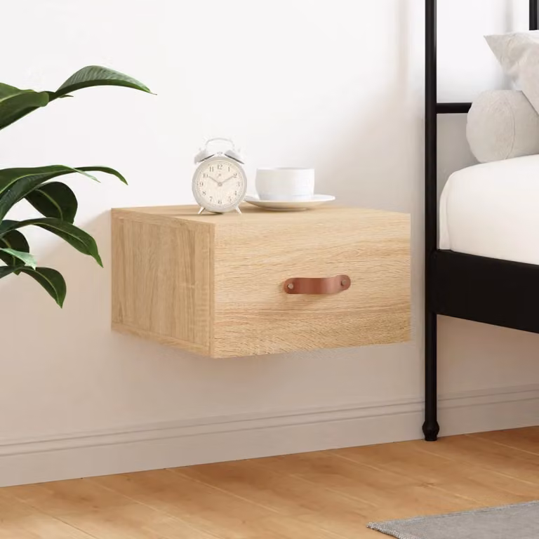 Comodino a muro vidaXL in Rovere Sonoma, L 35 x P 35 x H 20 cm