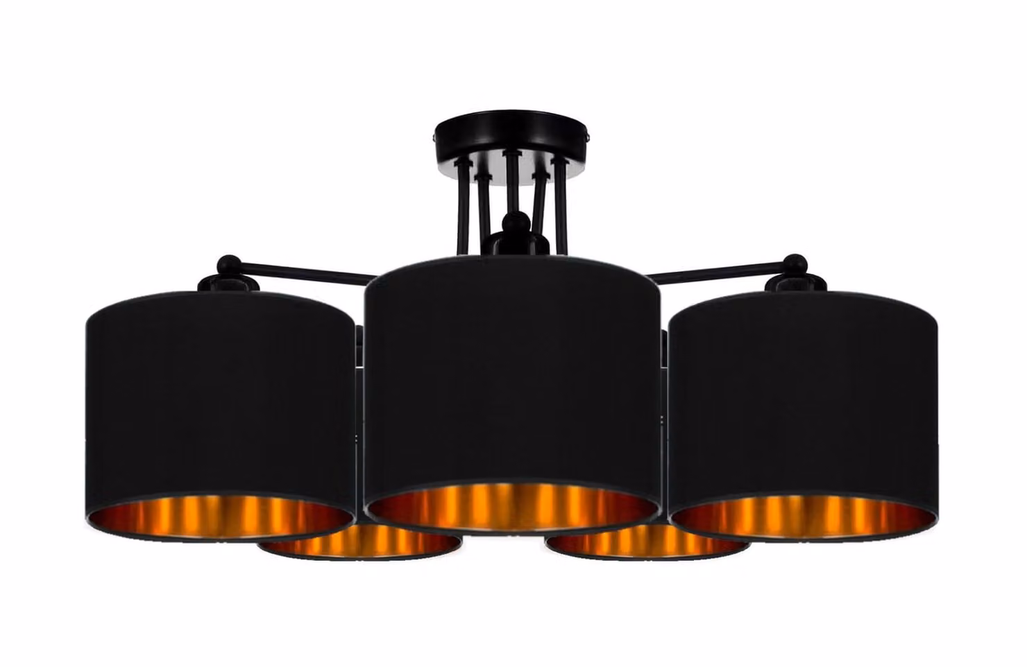 Lampada da soffitto nera lampada lampada lampada velour vintage moderna E27 lampada di design a 5 fiamme N230-E5-S