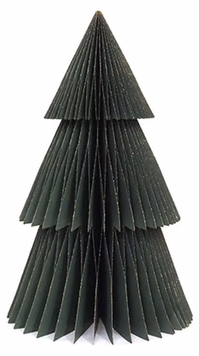 Albero di Natale in carta alveolare, naturale, verde, 45 cm
