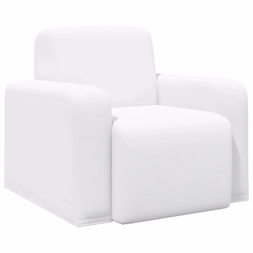 Poltrona moderna vidaXL in tessuto bianco con braccioli e struttura in legno – 2