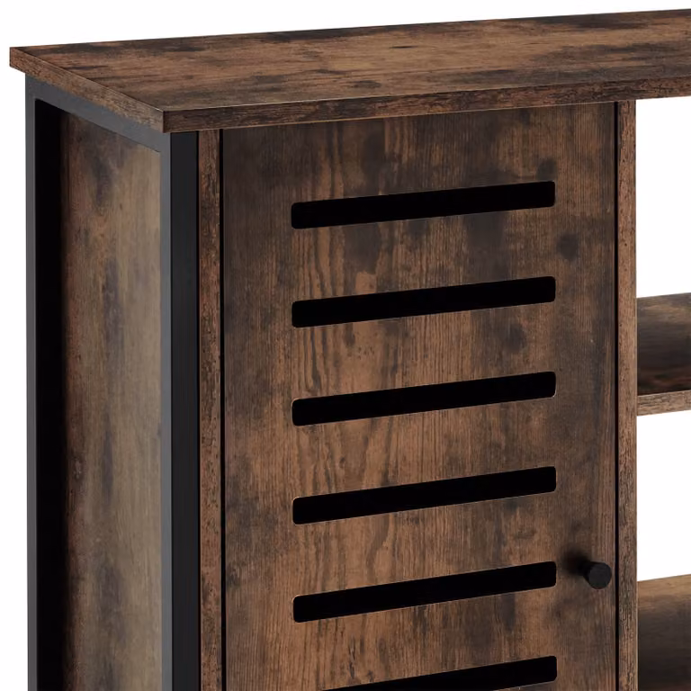 Credenza in stile industriale tectake con ripiani interni e ante, colore marrone, L: 71 cm, P: 32 cm, H: 82 cm
