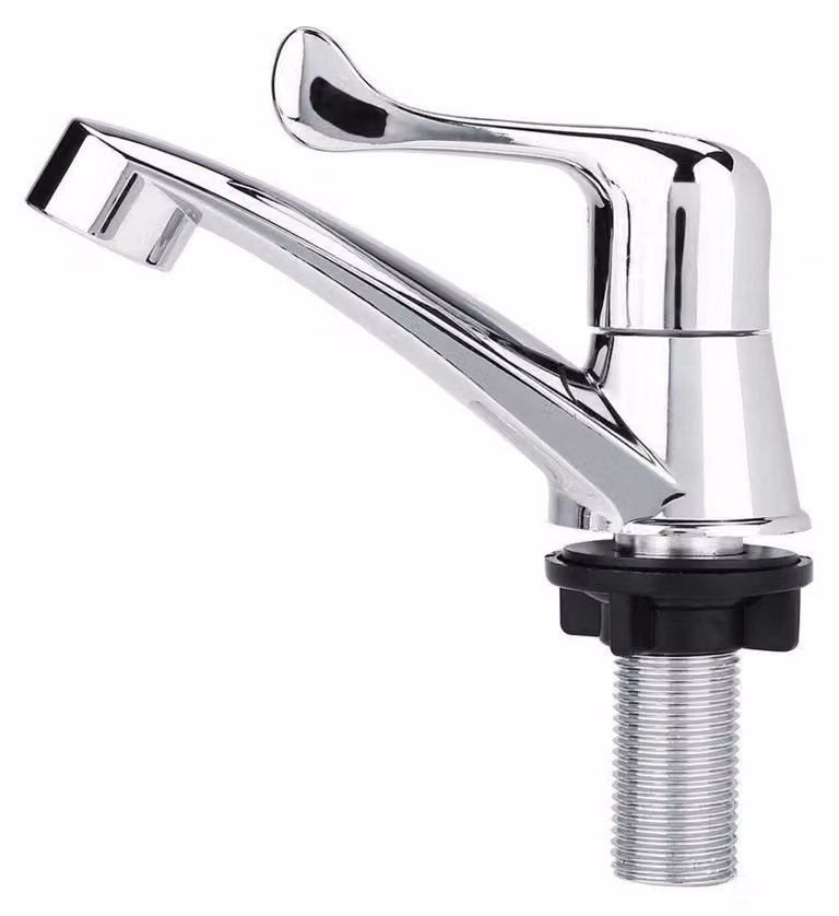 Rubinetto in ABS con finitura cromata, per cucina e bagno, con un solo ingresso per acqua fredda, attacco G1/2, disponibile in tre modelli con diverse tipologie di manopole